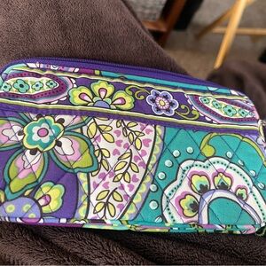 Vera Bradley purple Heather Paisley wristlet
